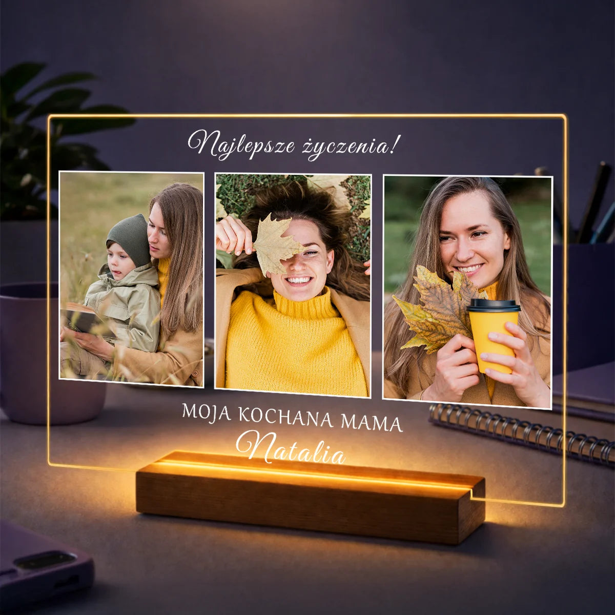 Pomysł na prezent dla mamy na Dzień Matki – kolaż 3 zdjęć z życzeniami