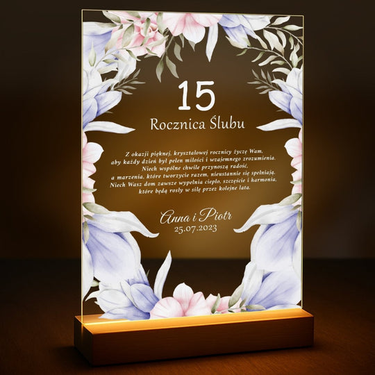 15 rocznica ślubu - druk na szkle z Twojego zdjęcia