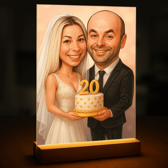 20 lat razem - druk na szkle, portret z Twojego zdjęcia