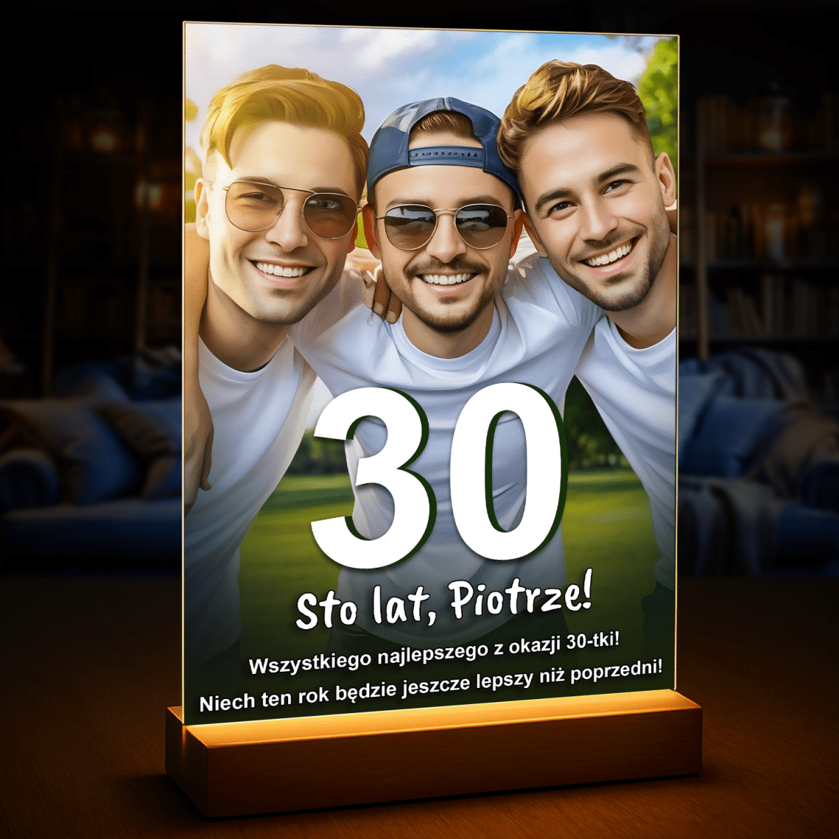 Image of 30 urodziny - druk na szkle, portret z Twojego zdjęcia - Wymaluj Prezent