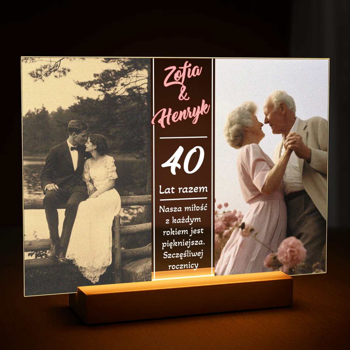 Image of 40 rocznica ślubu - druk na szkle z Twojego zdjęcia - Wymaluj Prezent