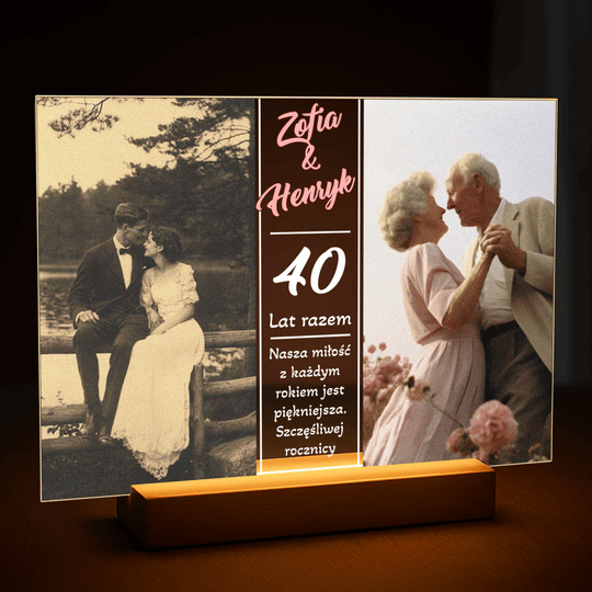 40 rocznica ślubu - druk na szkle z Twojego zdjęcia