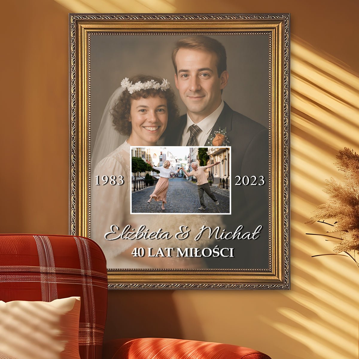 40 wspaniałych lat razem - kolaż na płótnie z Twojego zdjęcia - Wymaluj Prezent