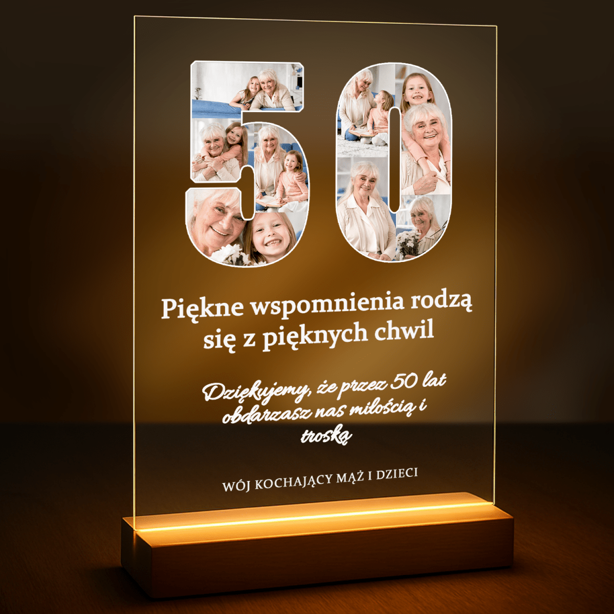 50 lat życia - druk na szkle z Twojego zdjęcia - Wymaluj Prezent