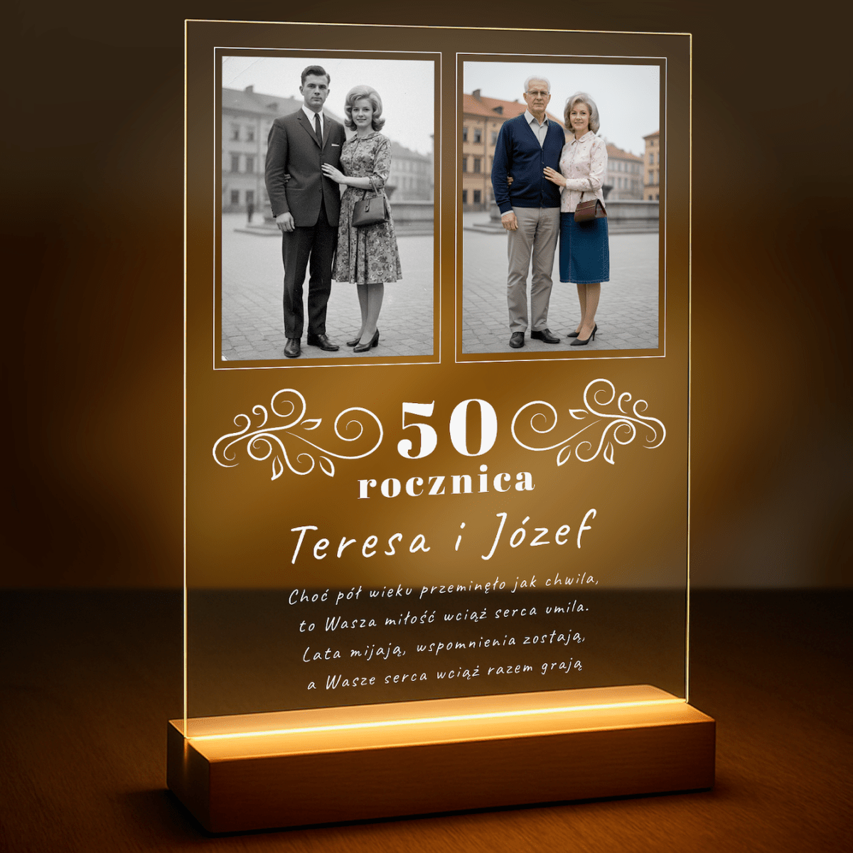 50 rocznica małżeństwa - druk na szkle z Twojego zdjęcia - Wymaluj Prezent