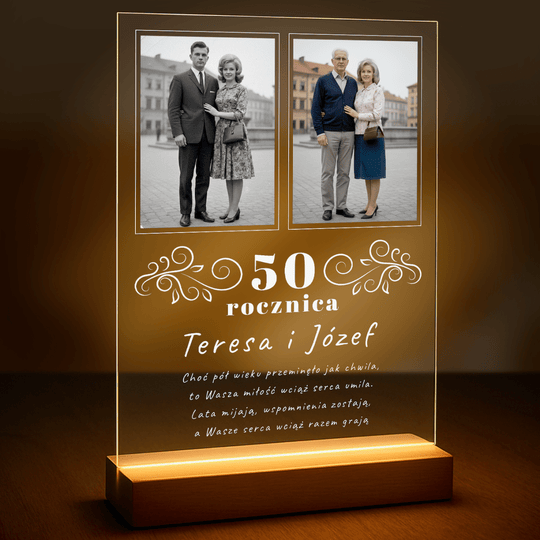 50 rocznica małżeństwa - druk na szkle z Twojego zdjęcia