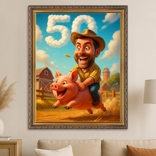 50 urodziny farmera - obraz na płótnie z Twojego zdjęcia