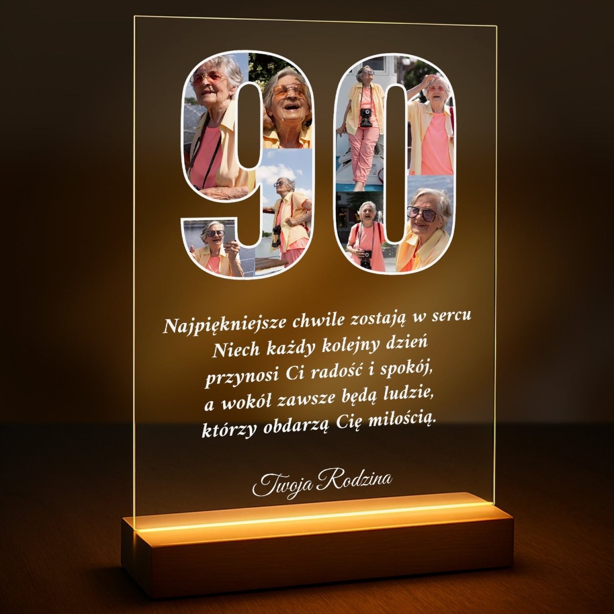 Image of 90. urodziny - druk na szkle z Twojego zdjęcia - Wymaluj Prezent