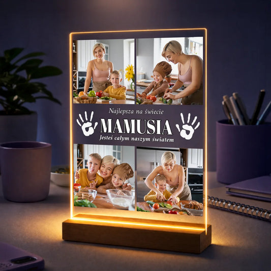 Pomysł na pezent dla mamy na Dzień Matki – kolaż zdjęć personalizowany na szkle