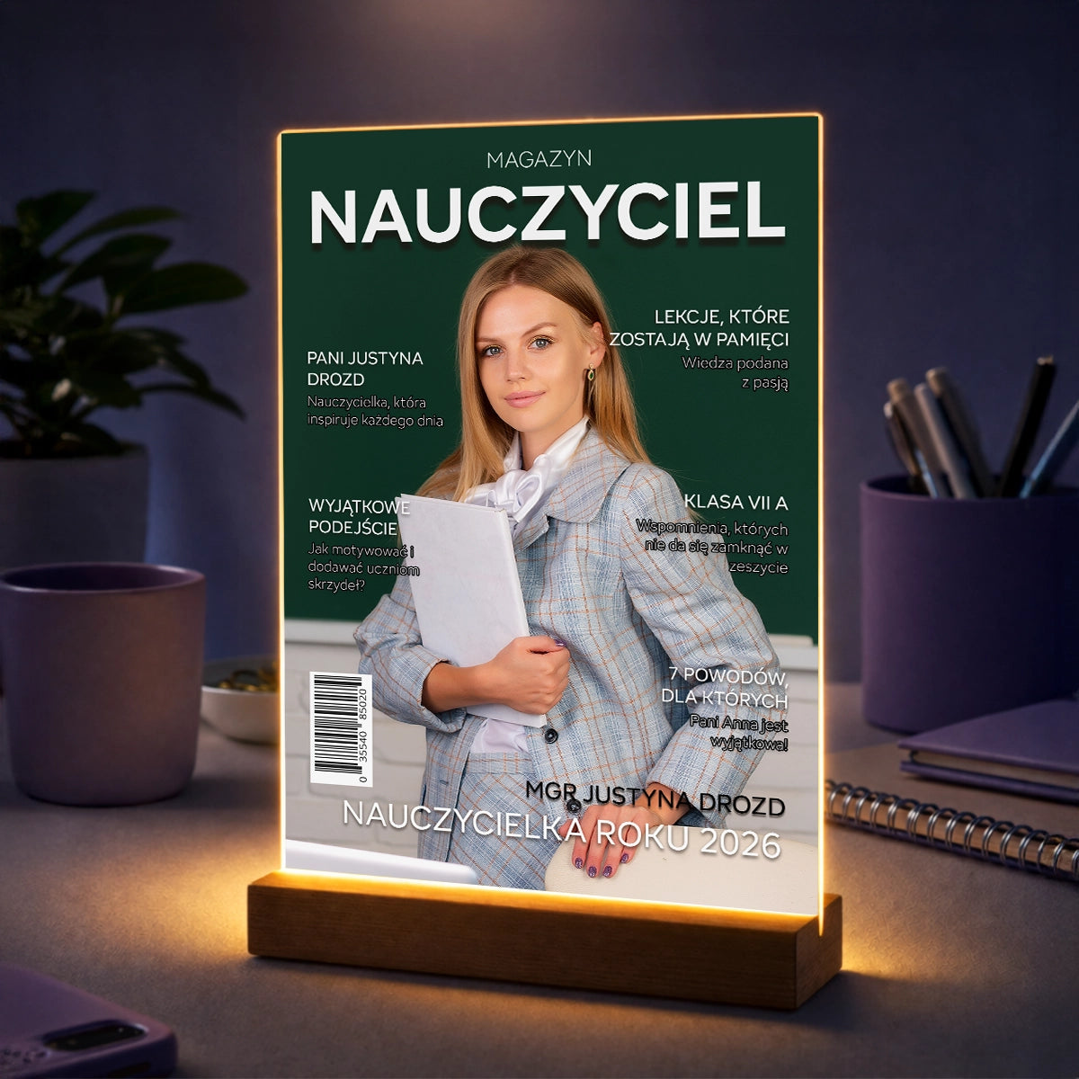 Personalizowany prezent dla nauczycielki ze zdjęciem – okładka magazynu