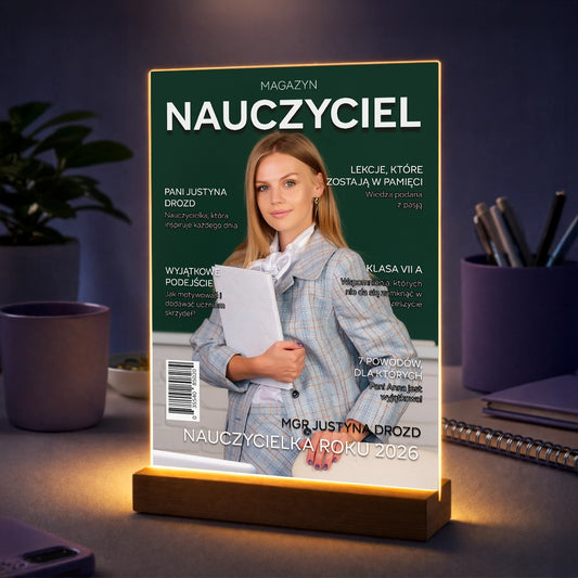 Personalizowany prezent dla nauczycielki ze zdjęciem – okładka magazynu