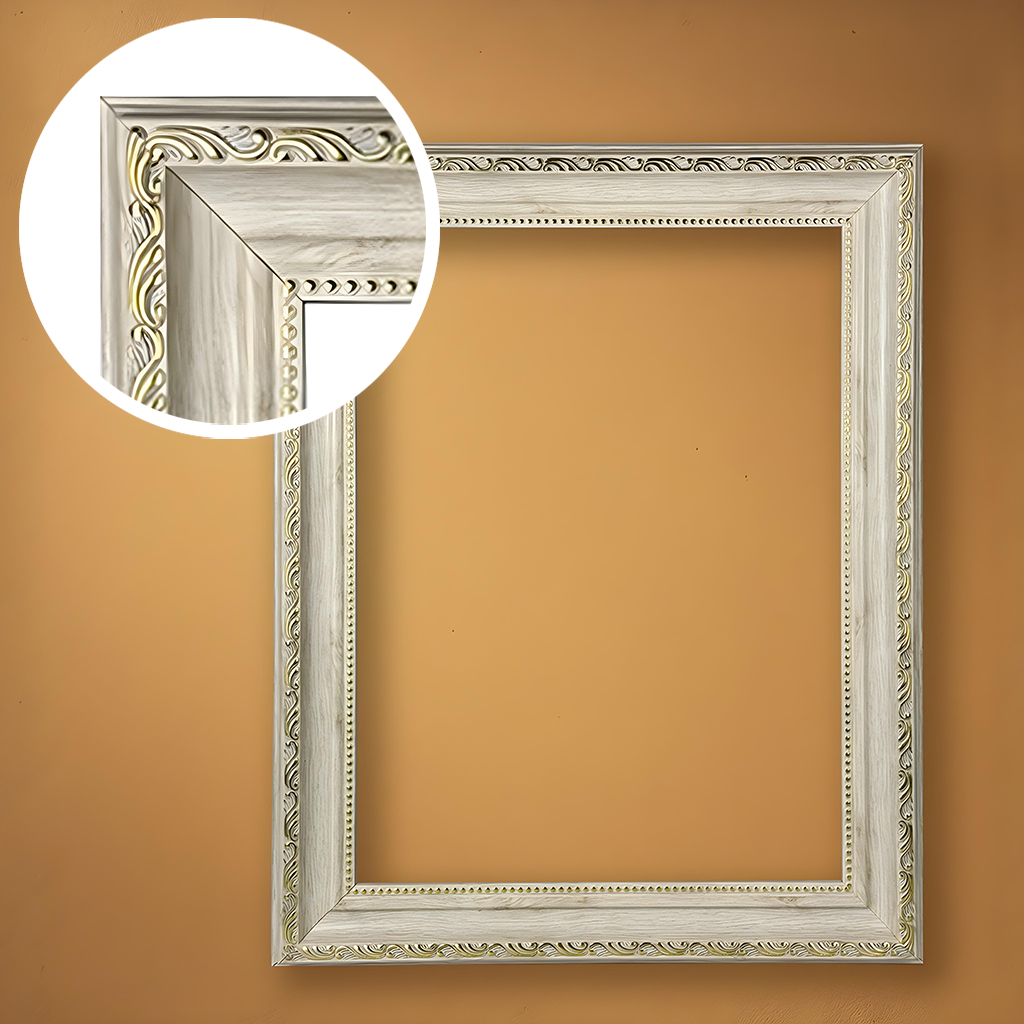 Biała ramka dekoracyjna z ornamentem