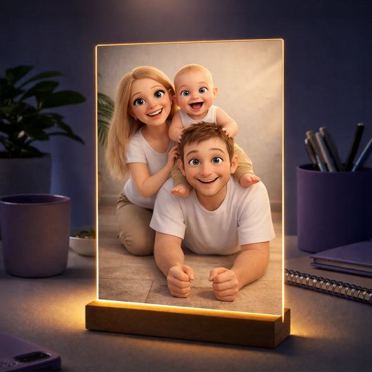 Prezent dla rodziców na święta – portret rodzinny ze zdjęcia na szkle w stylu bajkowym