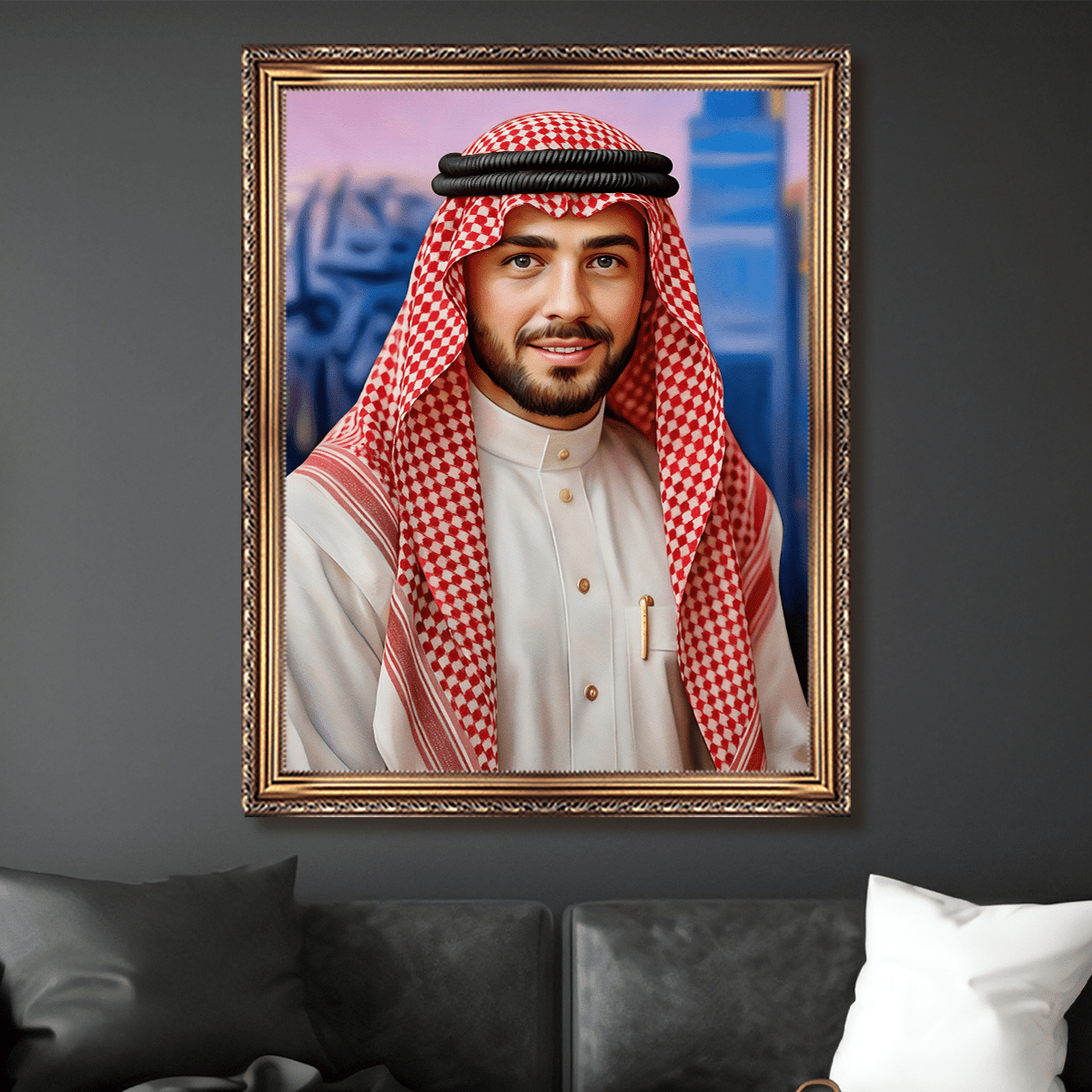 Arabski szejk - obraz na płótnie z Twojego zdjęcia - Wymaluj Prezent
