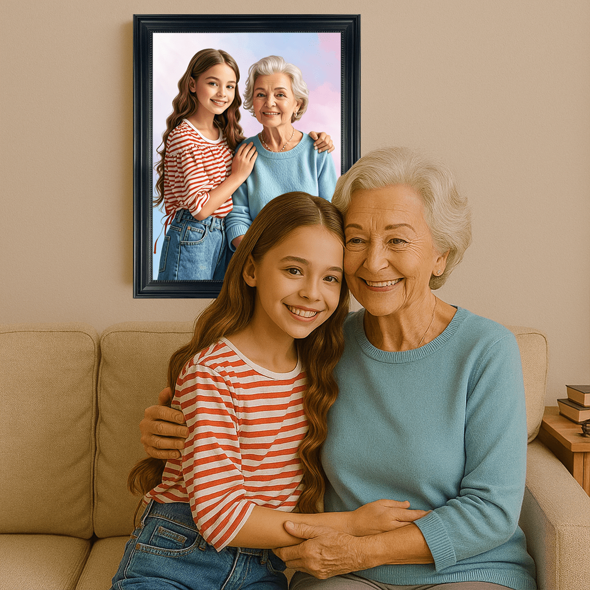 Image of Babcia i wnuczka - obraz na płótnie z Twojego zdjęcia - Wymaluj Prezent