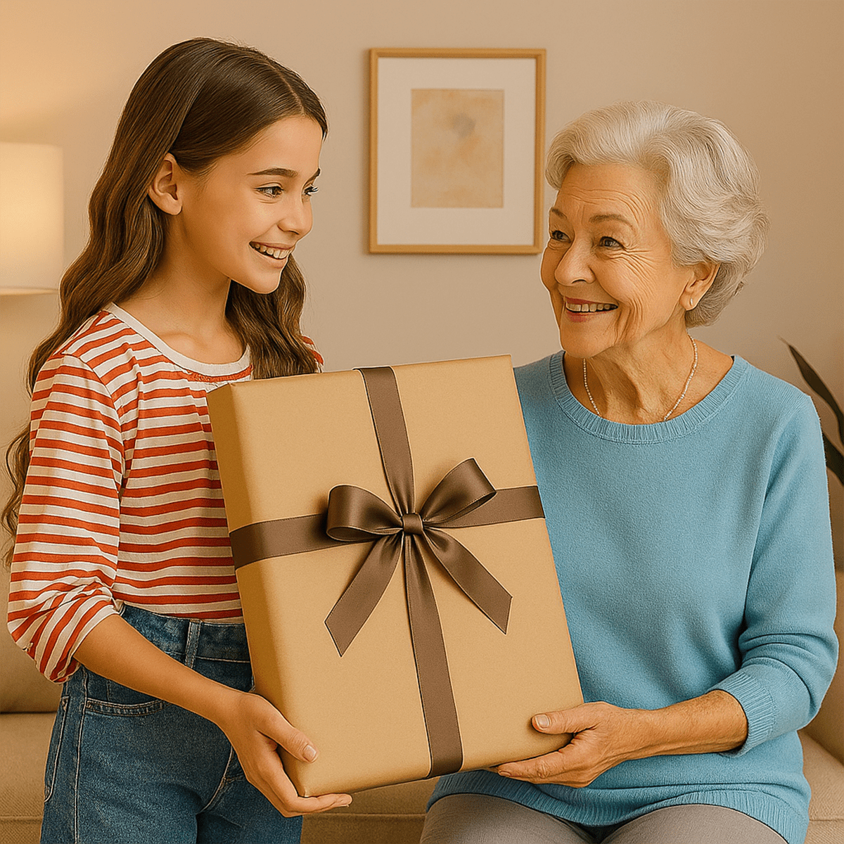 Image of Babcia i wnuczka - obraz na płótnie z Twojego zdjęcia - Wymaluj Prezent