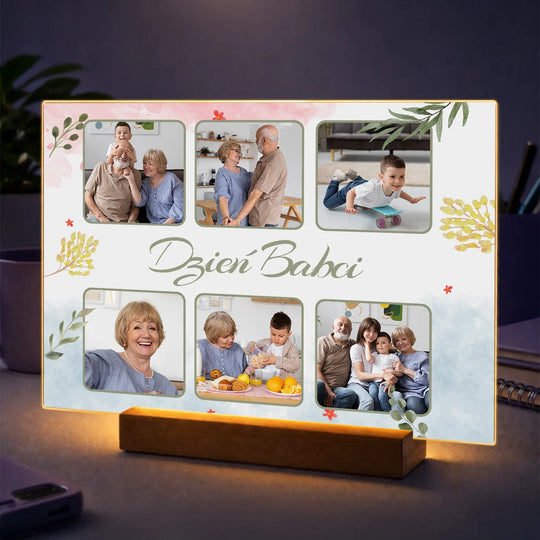 Pomysł na prezent dla babci na Dzień Babci – kolaż ze zdjęć na szkle z 6 fotografii