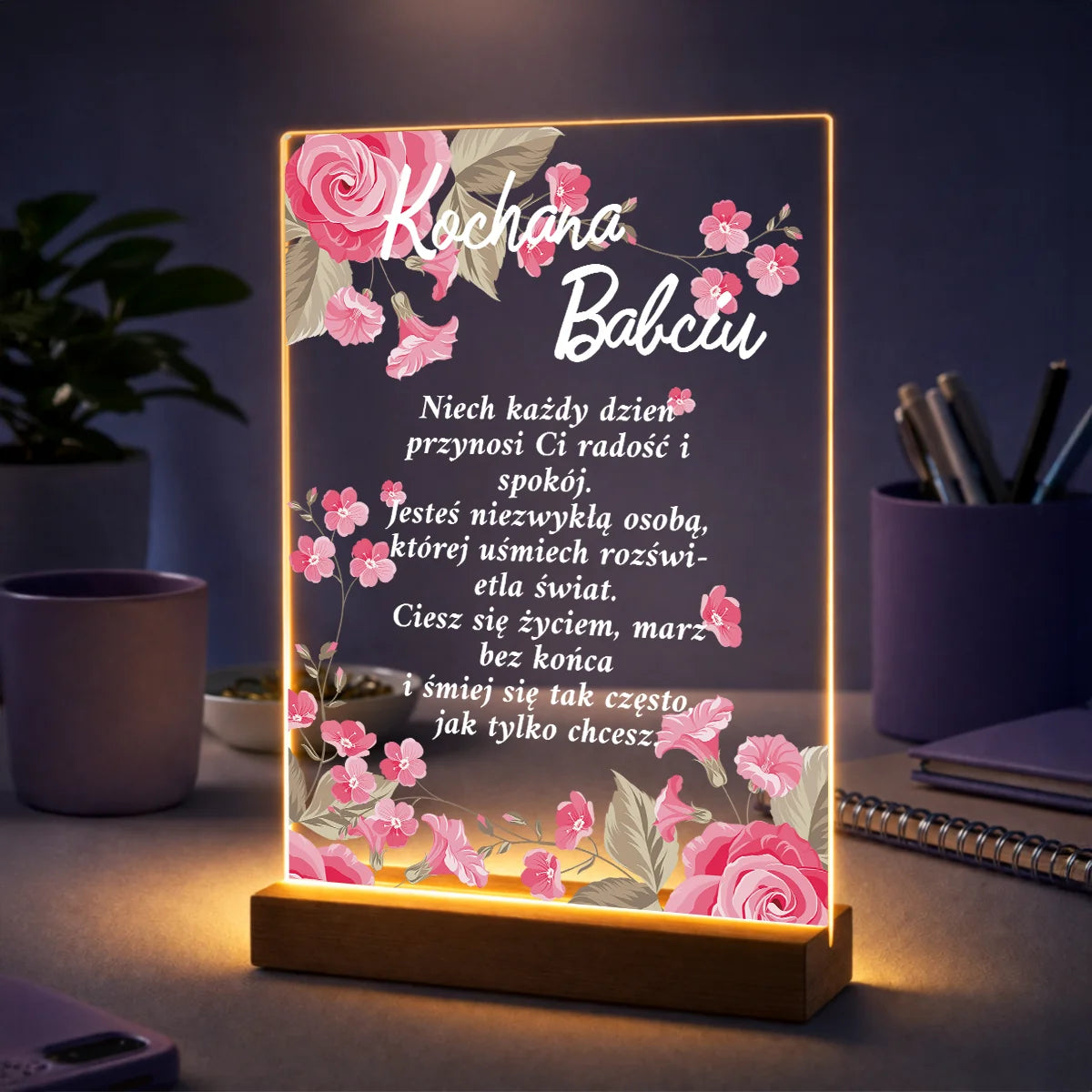 Elegancki prezent dla babci na Dzień Babci – personalizowane życzenia na szkle