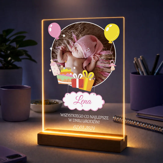 Prezent dla dziecka na urodziny – personalizowany druk na szkle Pamiątka urodzinowa