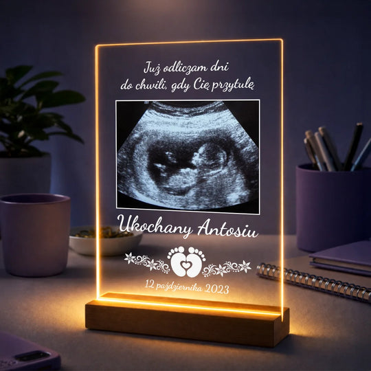 Prezent na narodziny – druk na szkle Już Cię kocham