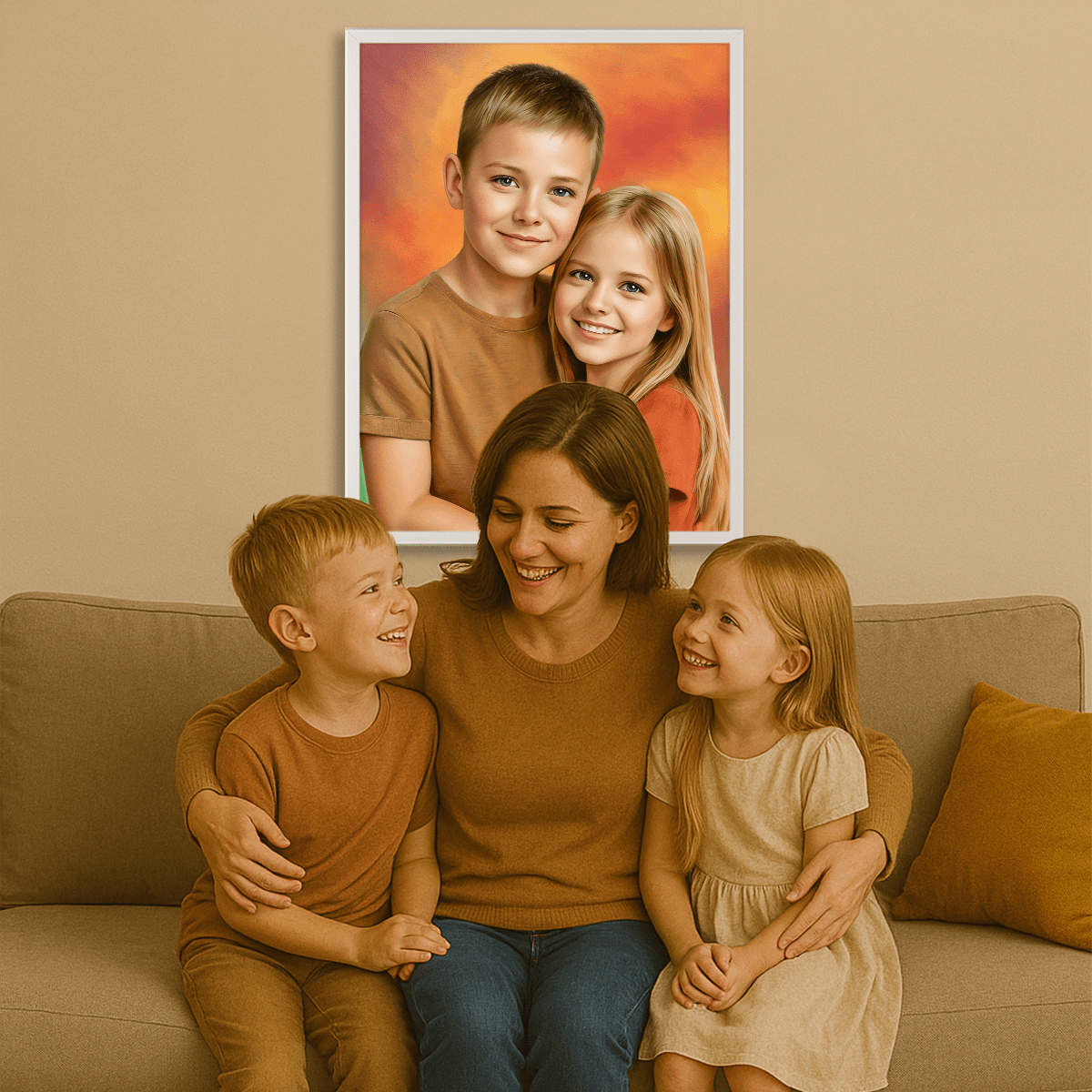 Image of Brat i siostra - obraz na płótnie z Twojego zdjęcia - Wymaluj Prezent