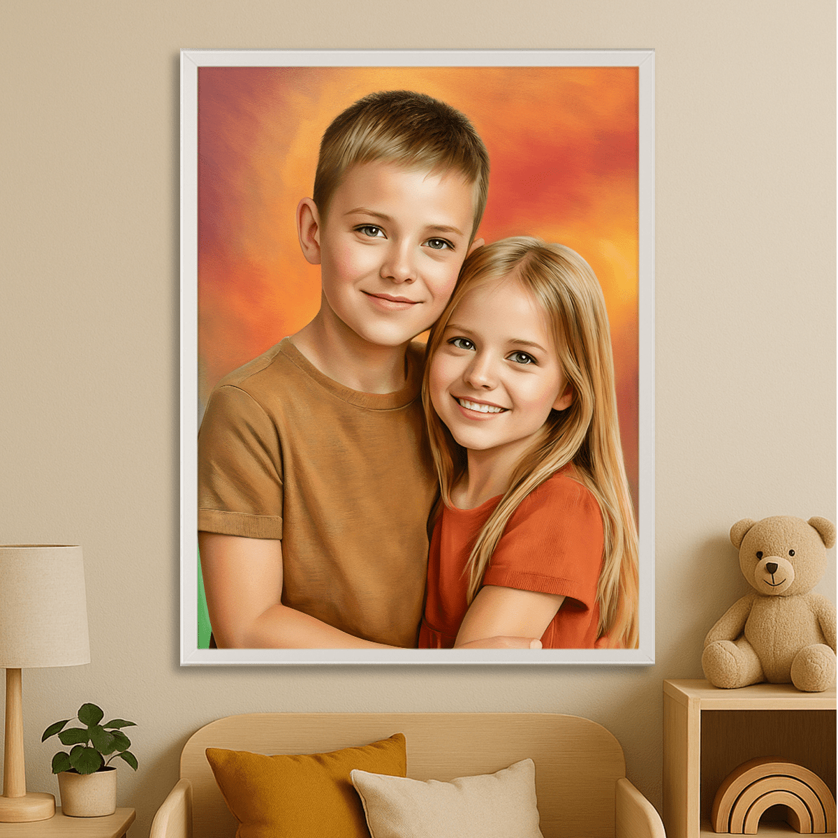 Image of Brat i siostra - obraz na płótnie z Twojego zdjęcia - Wymaluj Prezent
