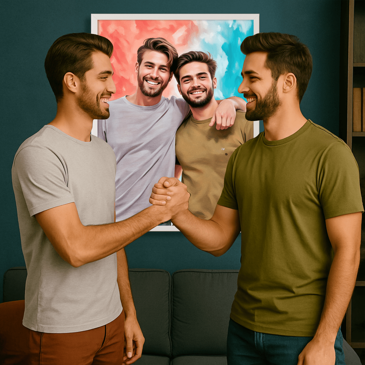 Braterska więź - obraz na płótnie z Twojego zdjęcia - Wymaluj Prezent