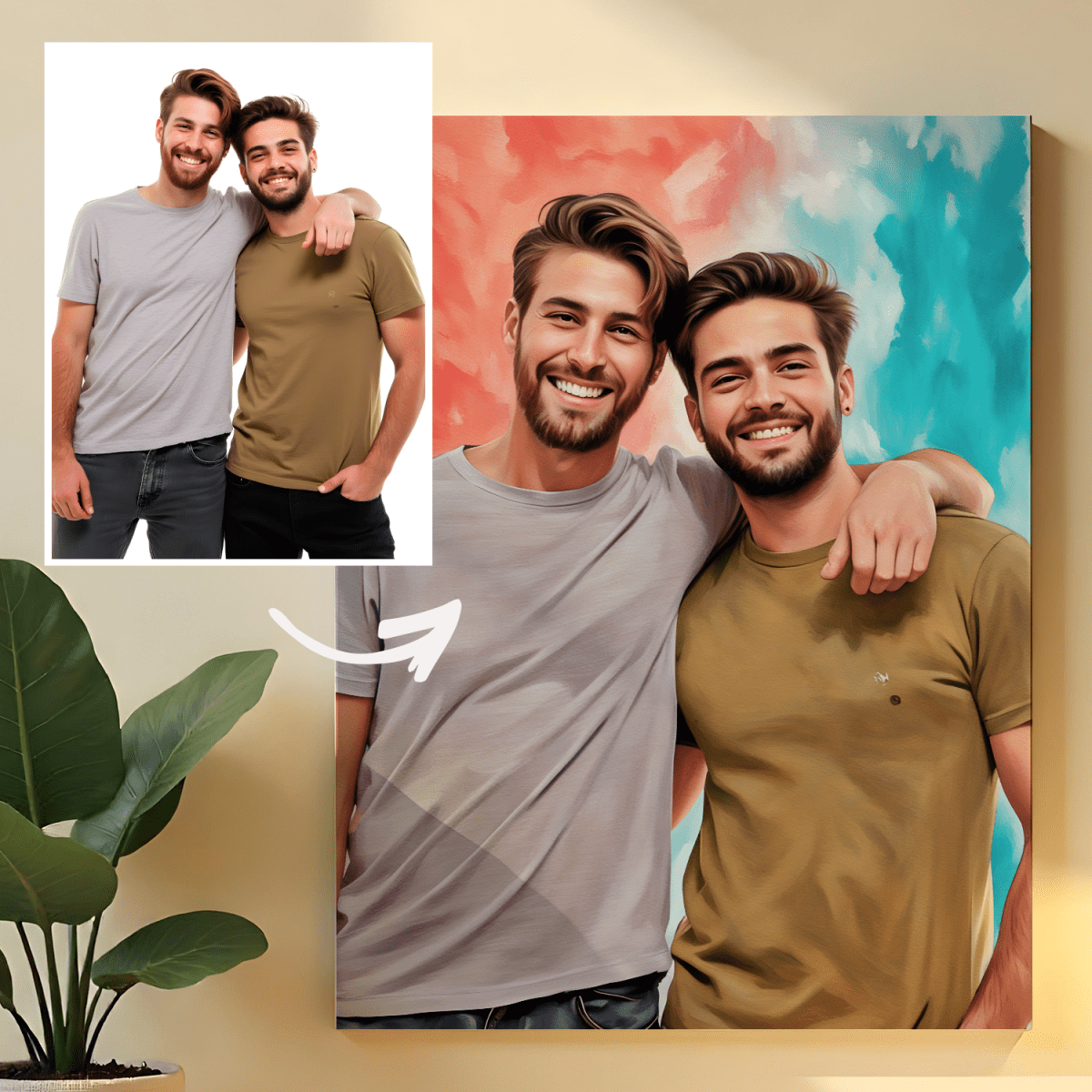 Image of Braterska więź - obraz na płótnie z Twojego zdjęcia - Wymaluj Prezent