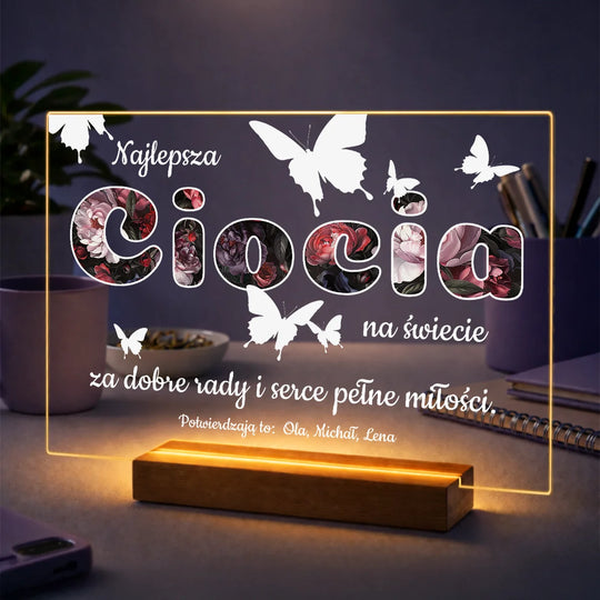 Prezent dla cioci na urodziny – personalizowany druk na szkle Najlepsza Ciocia