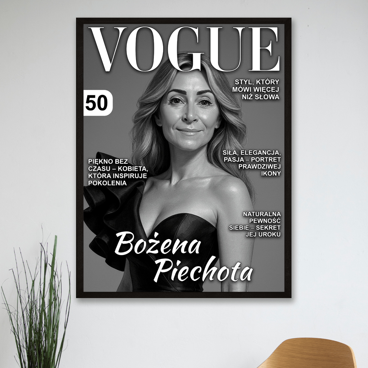 Image of Czarno - biała okładka Vogue - plakat z Twojego zdjęcia - Wymaluj Prezent