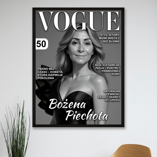 Czarno - biała okładka Vogue - plakat z Twojego zdjęcia