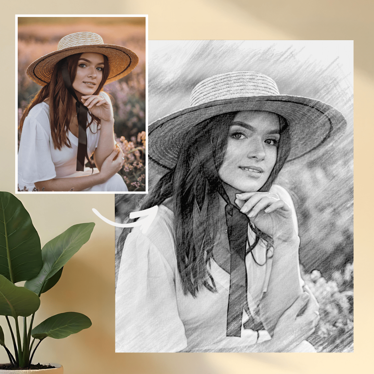 Czarno - biały portret kobiety - druk na szkle, portret z Twojego zdjęcia - Wymaluj Prezent