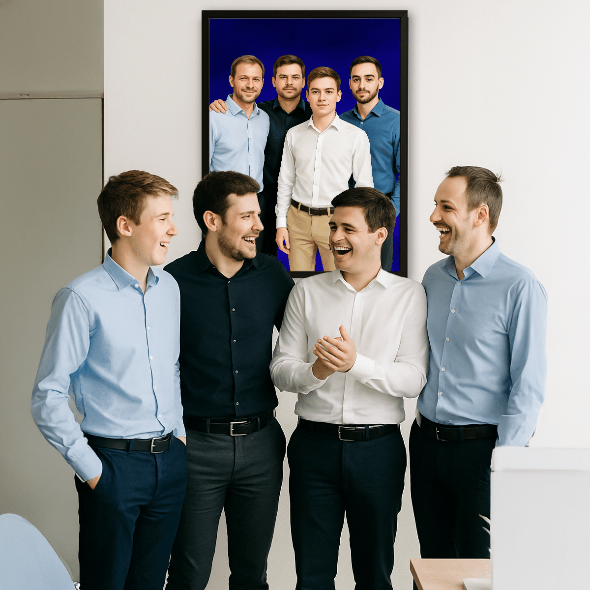 Image of Czterech przyjaciół - obraz na płótnie z Twojego zdjęcia - Wymaluj Prezent