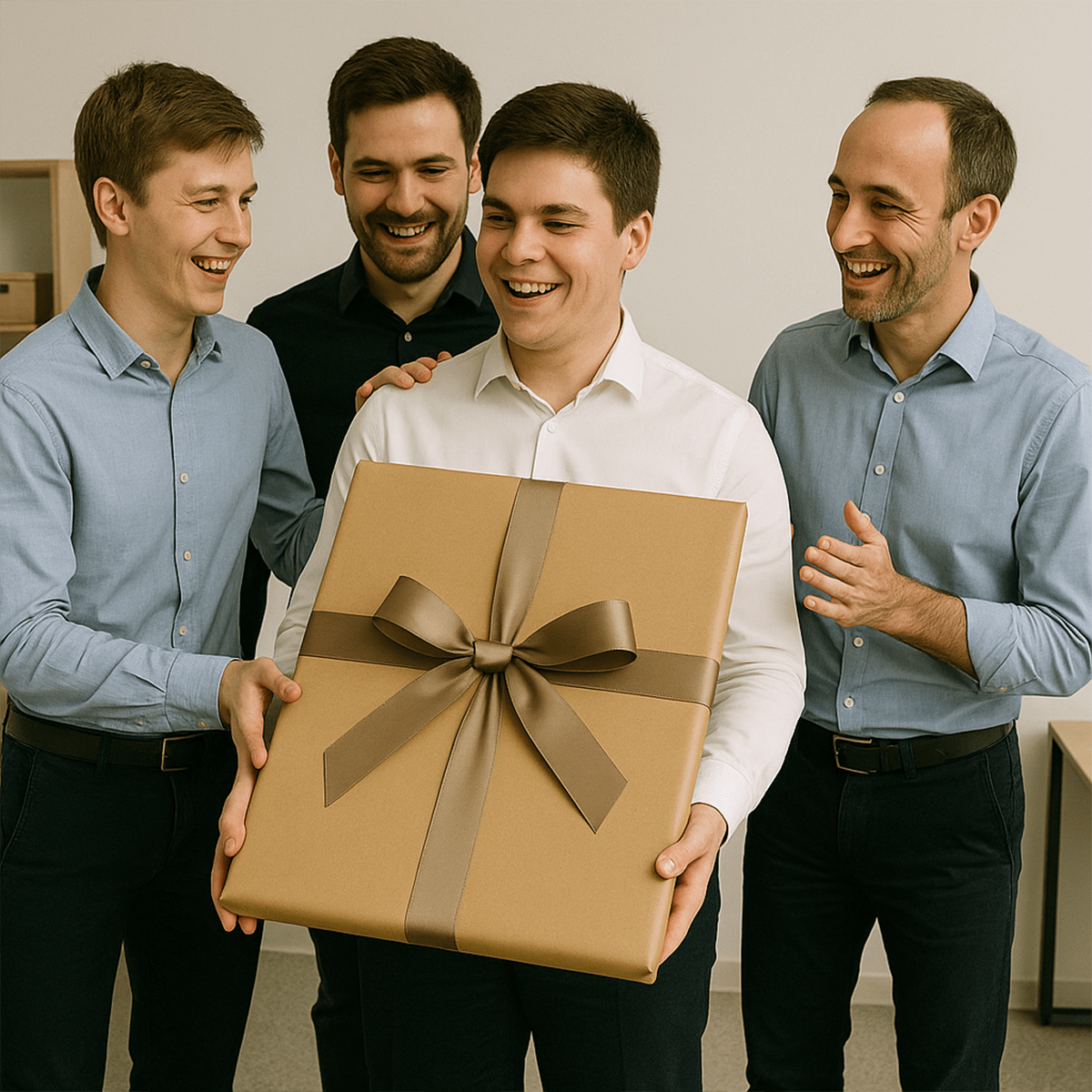 Czterech przyjaciół - obraz na płótnie z Twojego zdjęcia - Wymaluj Prezent