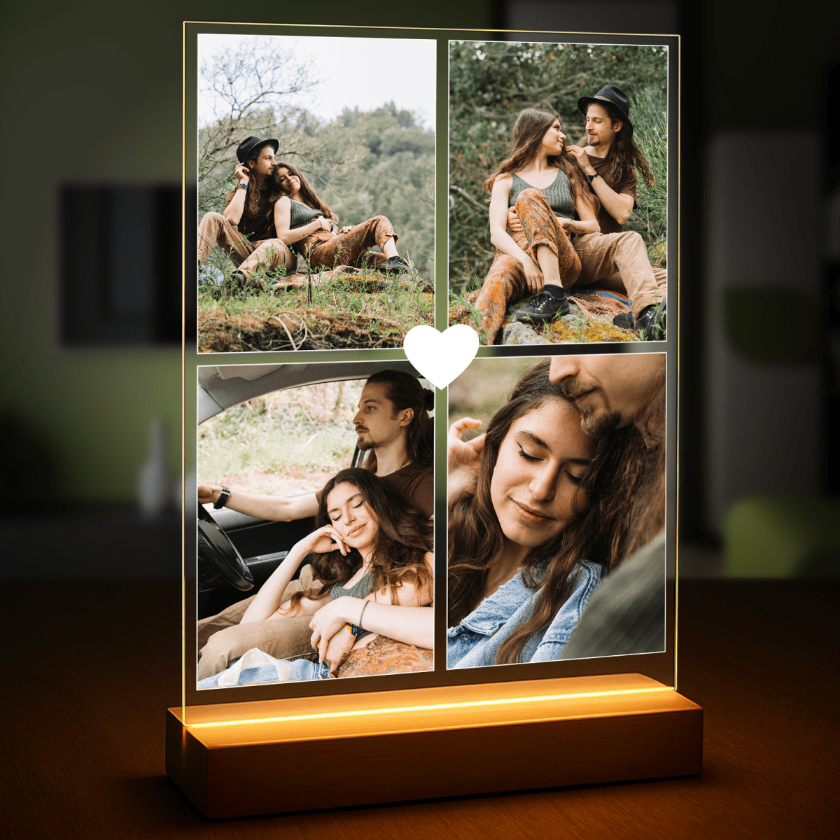 Image of Cztery zdjęcia pary - druk na szkle, kolaż z Twoich zdjęć - Wymaluj Prezent