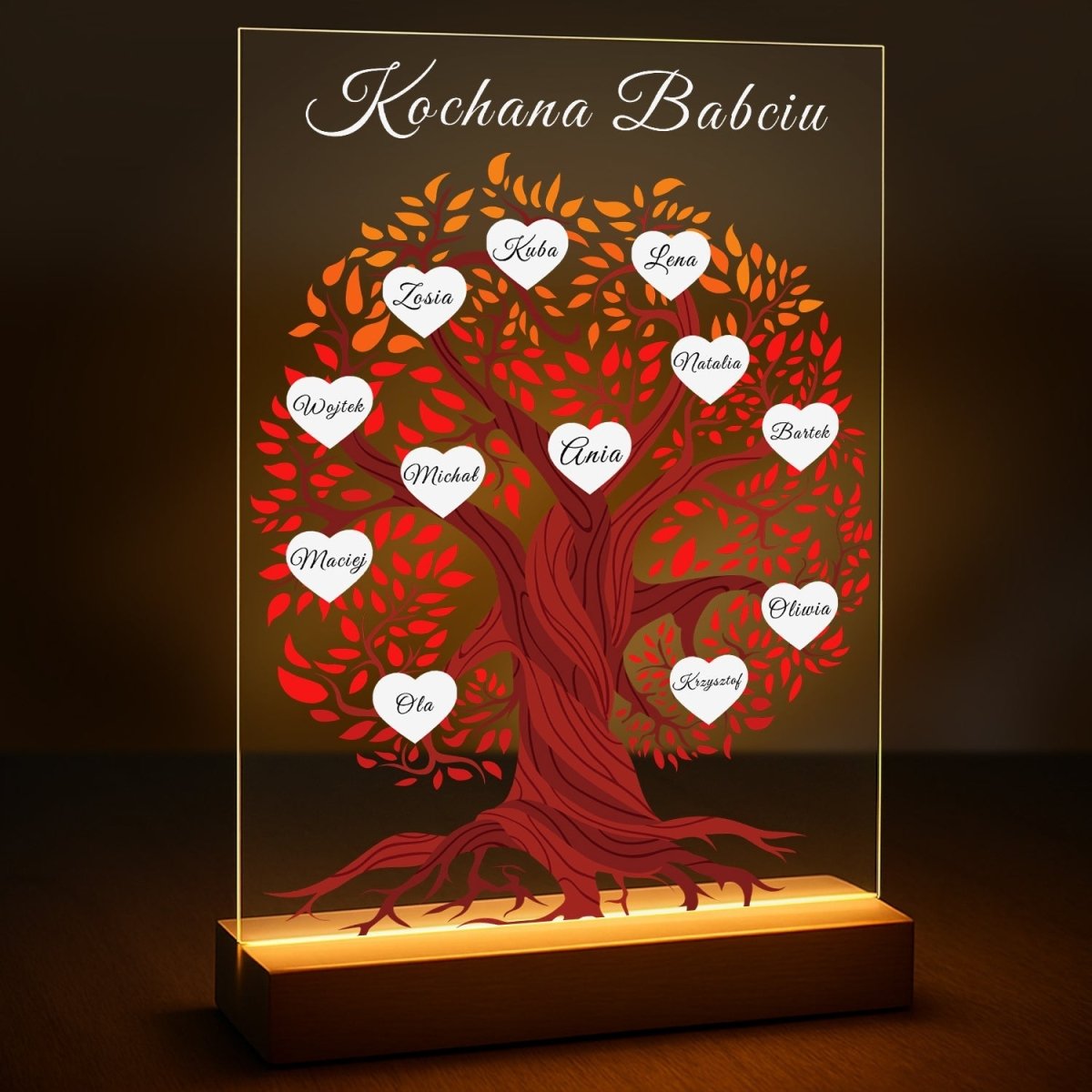 Image of Dla kochanej babci od rodziny - druk na szkle z Twojego zdjęcia - Wymaluj Prezent