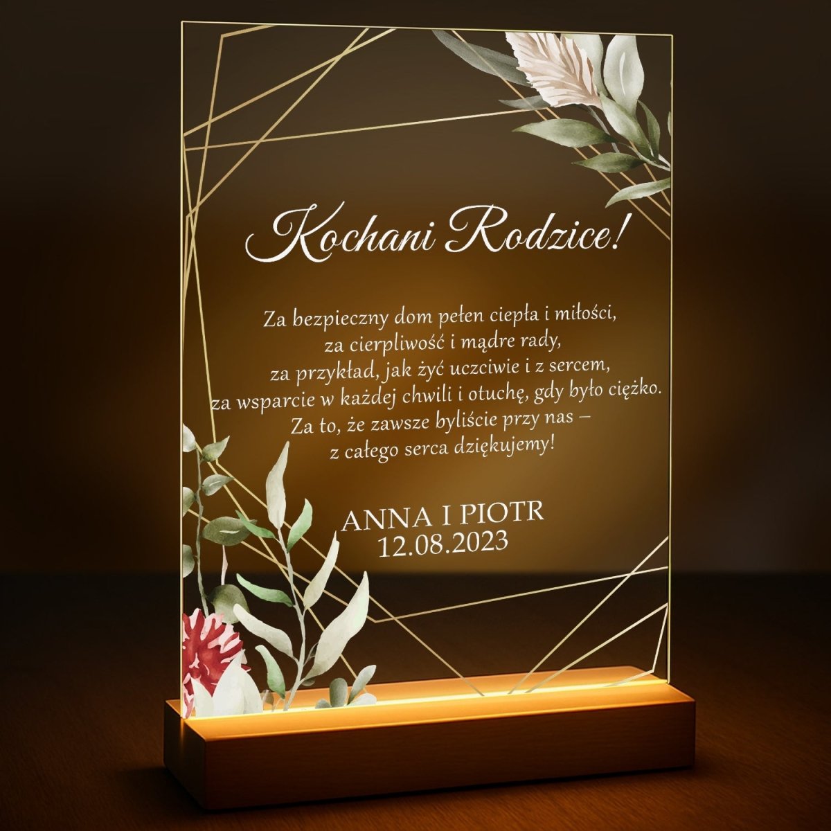 Image of Dla kochanych rodziców - druk na szkle z Twojego zdjęcia - Wymaluj Prezent