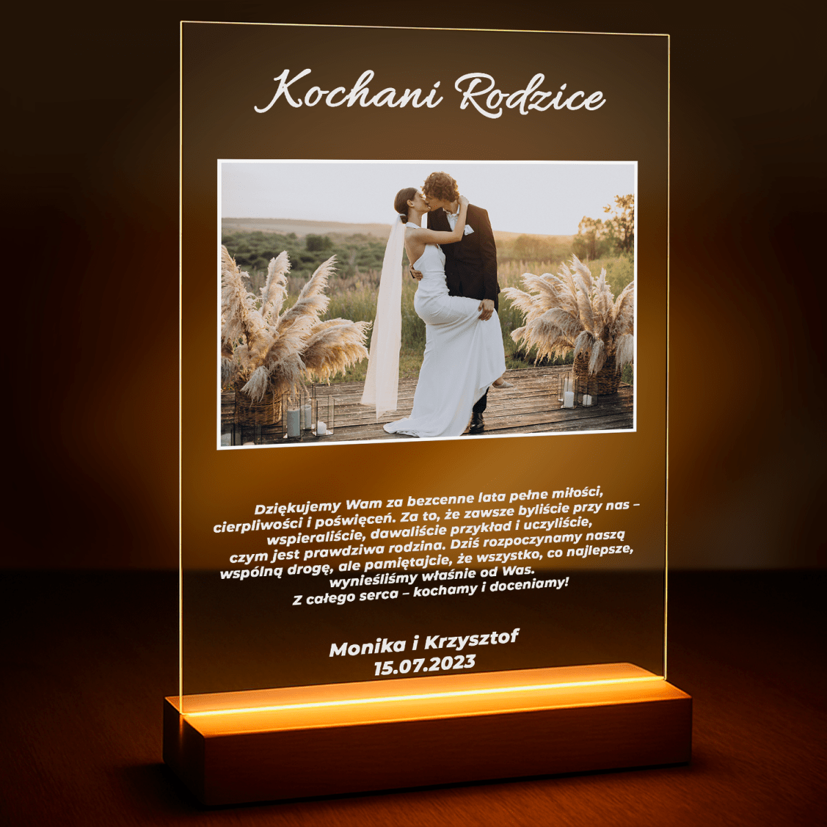 Dla rodziców od pary młodej - druk na szkle z Twojego zdjęcia - Wymaluj Prezent