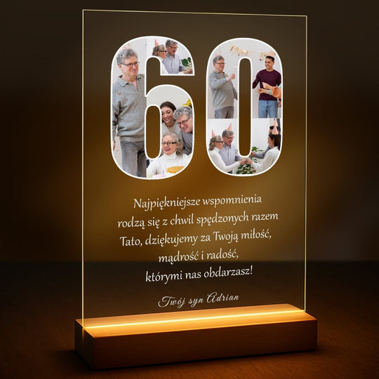 Dla taty na 60. urodziny - druk na szkle z Twojego zdjęcia