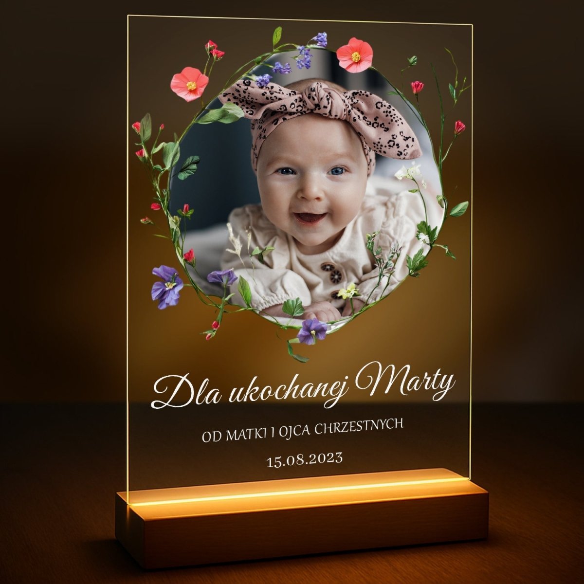 Dla ukochanej chrześnicy - druk na szkle z Twojego zdjęcia - Wymaluj Prezent