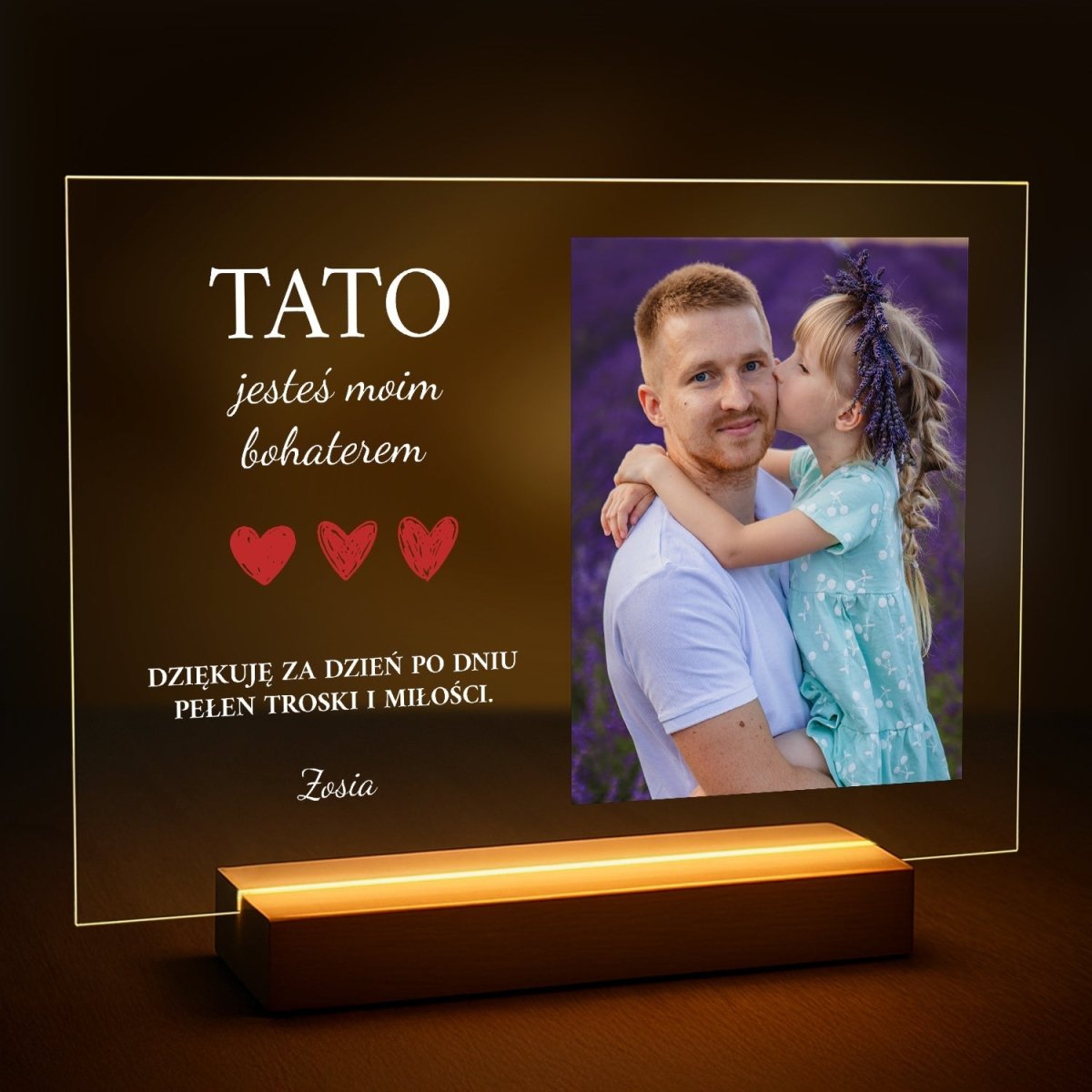 Image of Dla wspaniałego taty - druk na szkle z Twojego zdjęcia - Wymaluj Prezent