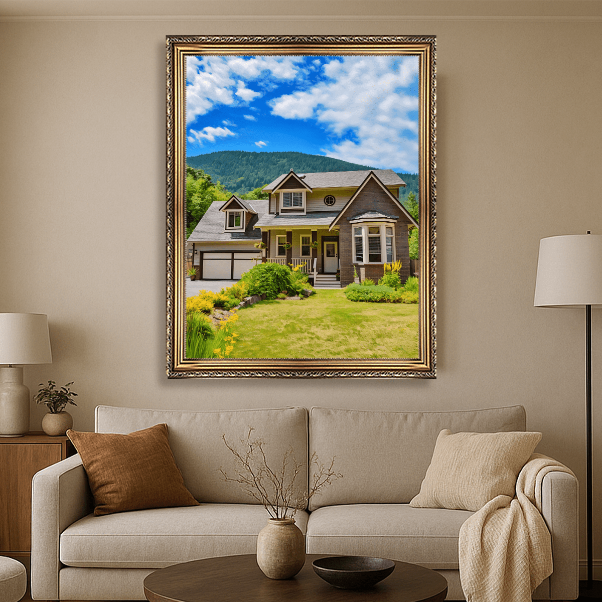 Dom rodzinny - obraz na płótnie z Twojego zdjęcia - Wymaluj Prezent