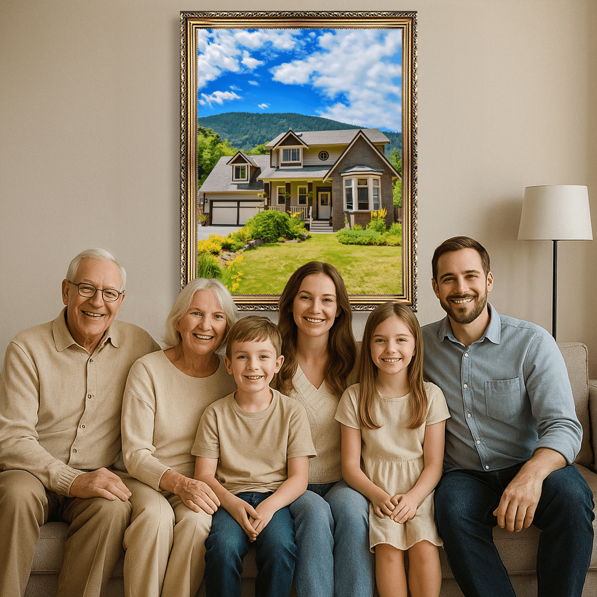 Image of Dom rodzinny - obraz na płótnie z Twojego zdjęcia - Wymaluj Prezent