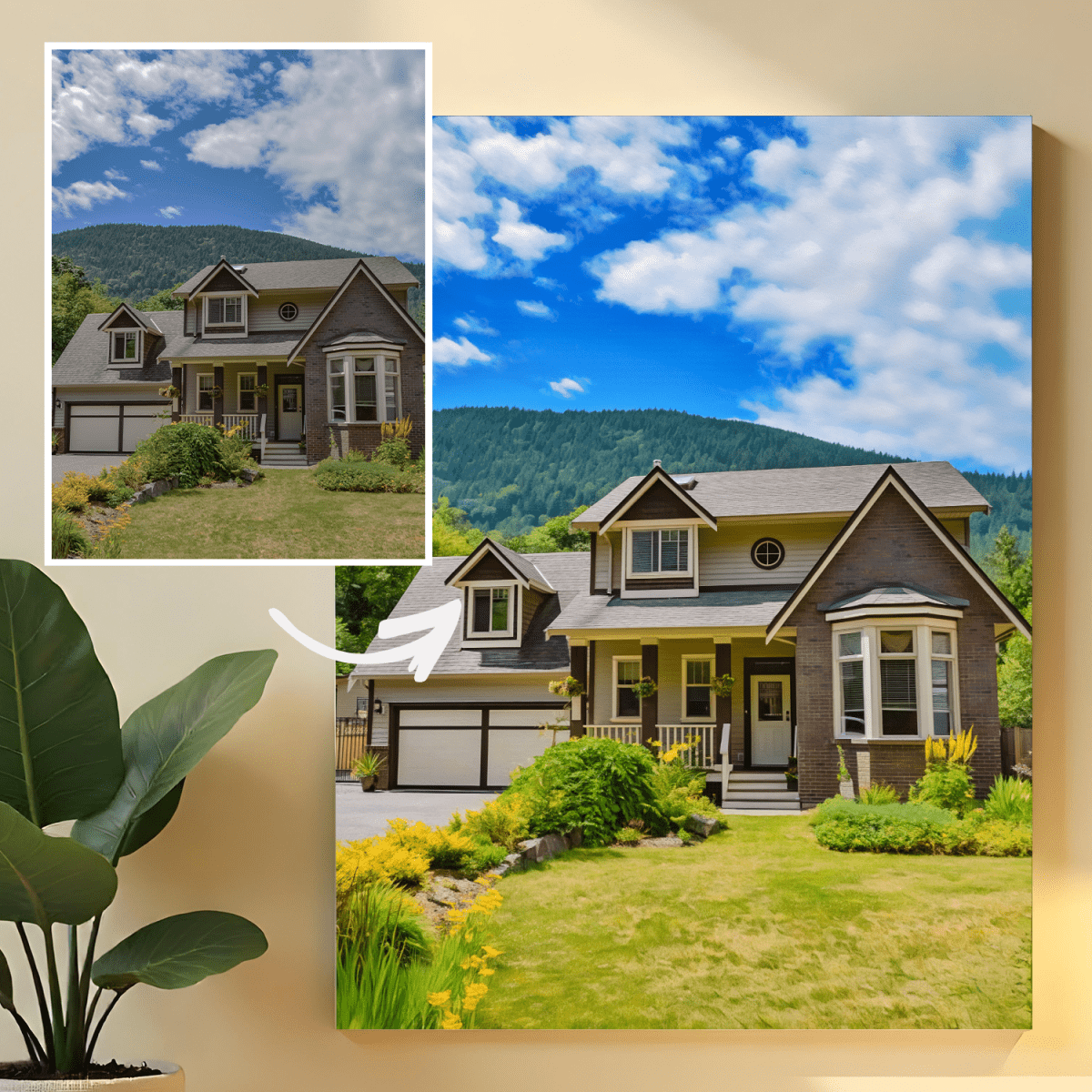 Dom rodzinny - obraz na płótnie z Twojego zdjęcia - Wymaluj Prezent