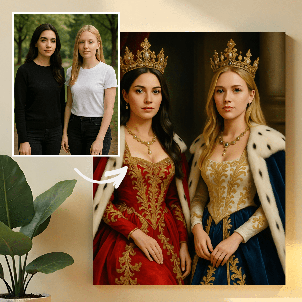 Image of Dwie królowe - obraz na płótnie z Twojego zdjęcia - Wymaluj Prezent