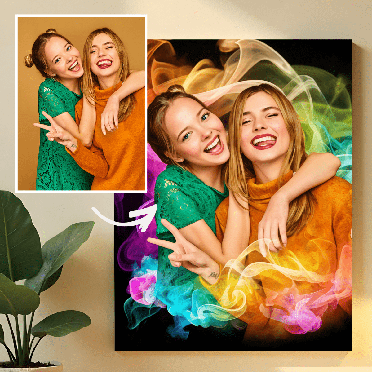 Image of Dwie najlepsze przyjaciółki - obraz na płótnie z Twojego zdjęcia - Wymaluj Prezent