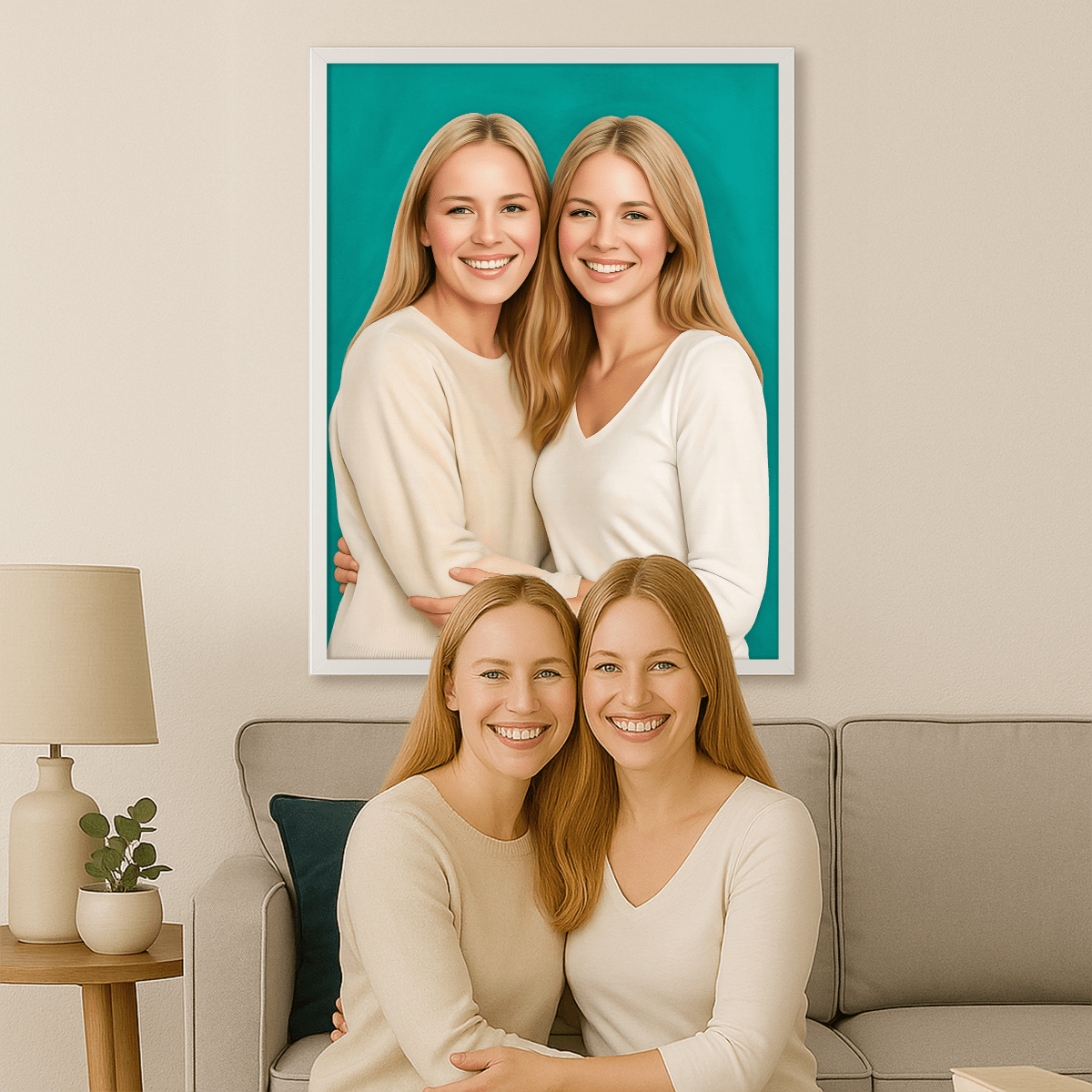 Image of Dwie siostry - obraz na płótnie z Twojego zdjęcia - Wymaluj Prezent