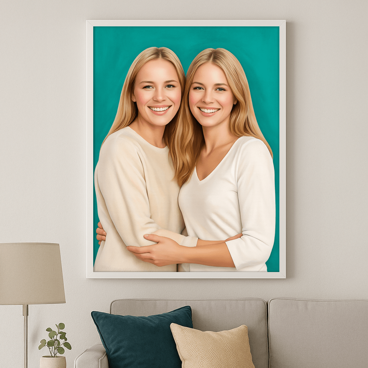 Image of Dwie siostry - obraz na płótnie z Twojego zdjęcia - Wymaluj Prezent