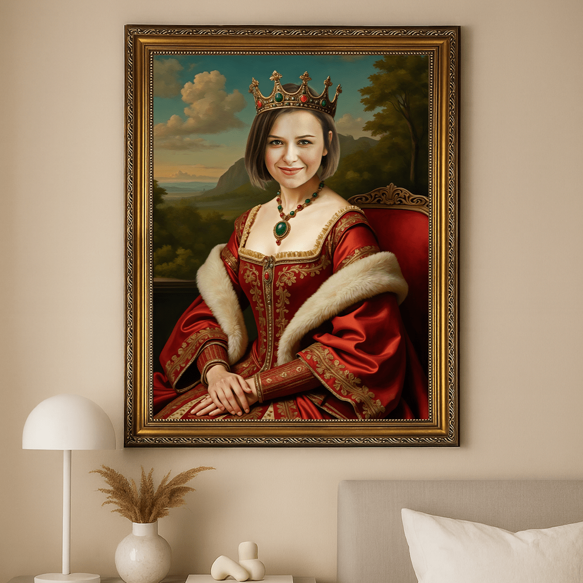 Image of Dworski portret kobiety - obraz na płótnie z Twojego zdjęcia - Wymaluj Prezent