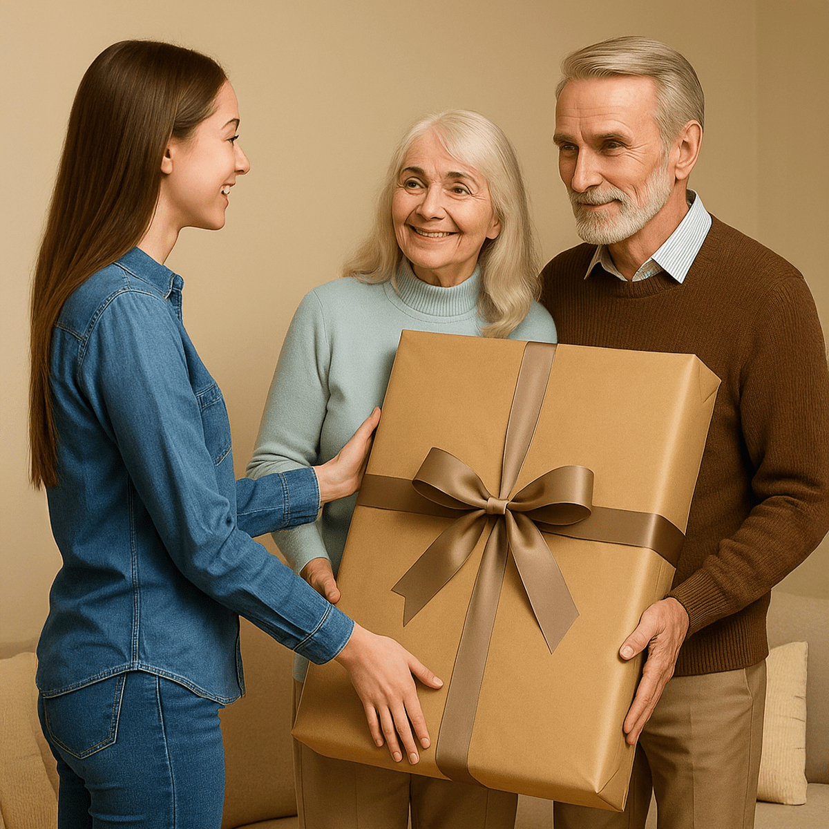 Dziadkowie w karykaturalnym stylu - obraz na płótnie z Twojego zdjęcia - Wymaluj Prezent